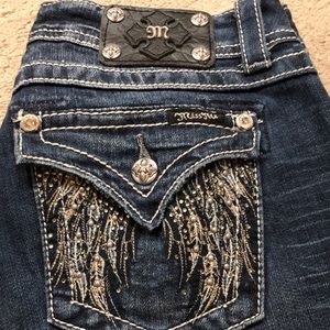 Miss Me Fallen Angel Wings Bootcut Jeans